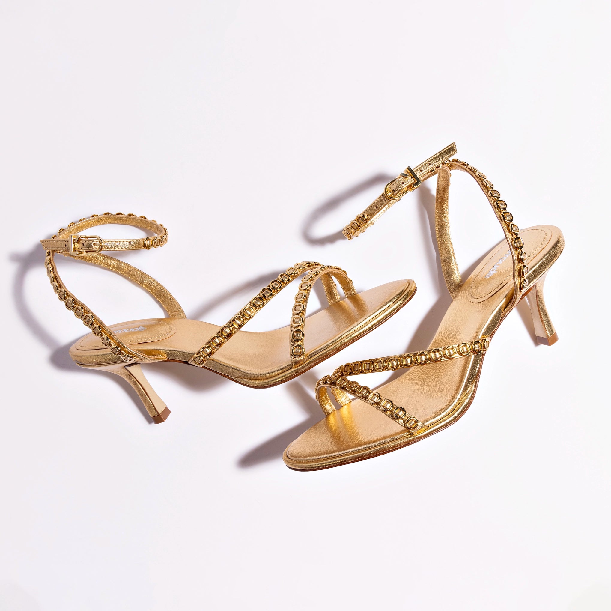 Milanina Mini Sandal In Gold Metallic Leather