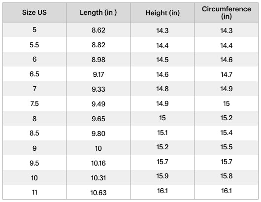 Size chart