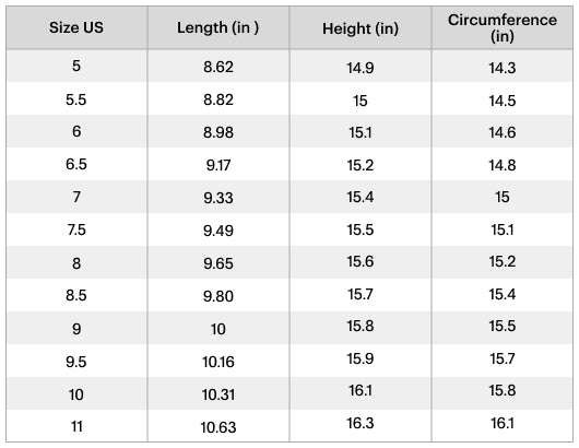 Size chart