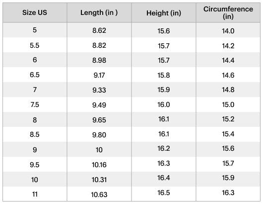 Size chart