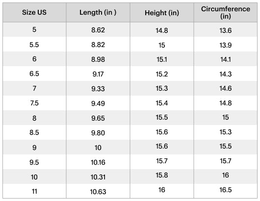 Size chart