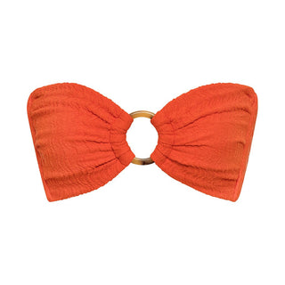 Tangerine Tori Ties Bandeau Bikini Top