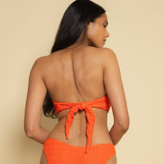 Tangerine Tori Ties Bandeau Bikini Top