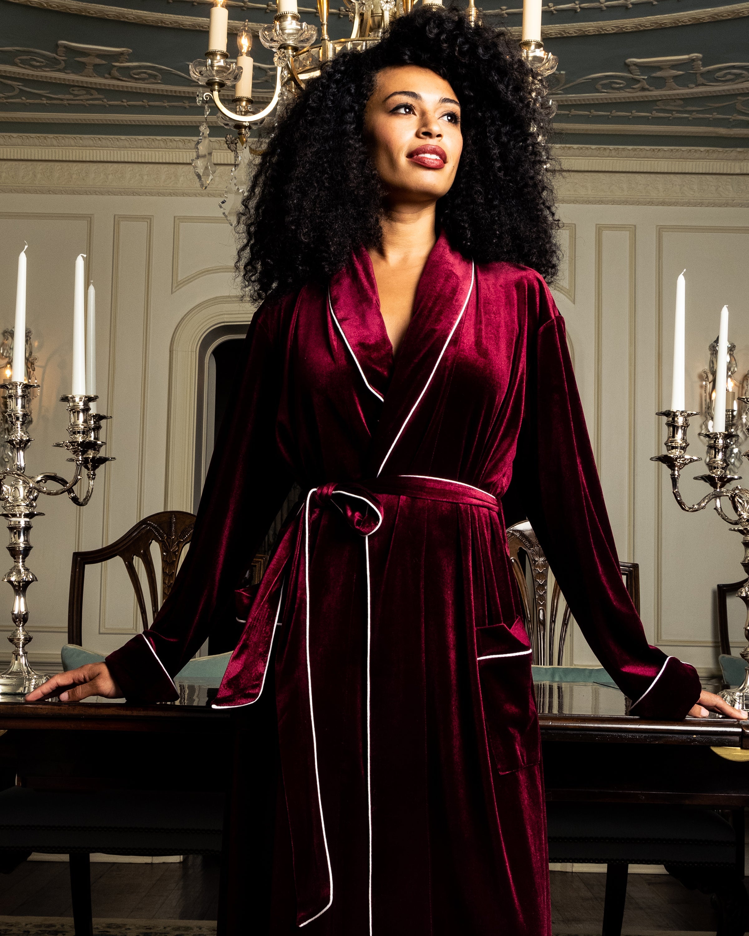 Royal Garnet Velour Robe