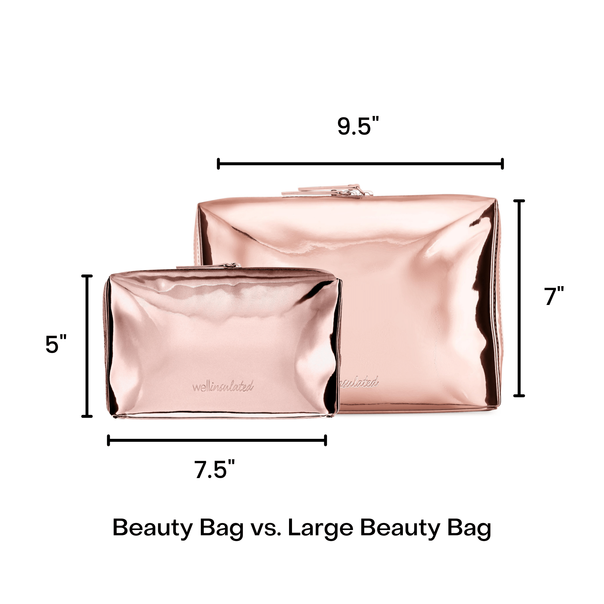 Performance Beauty Bag Large ROSE GOLD from WELLinsulated curated by Marina Larroude
