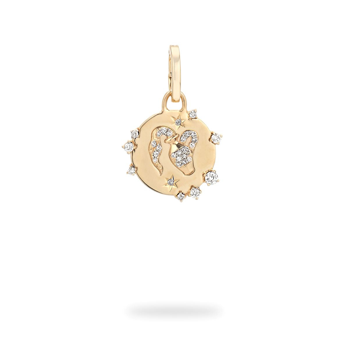 Zodiac Diamond Aquarius Hinged Charm