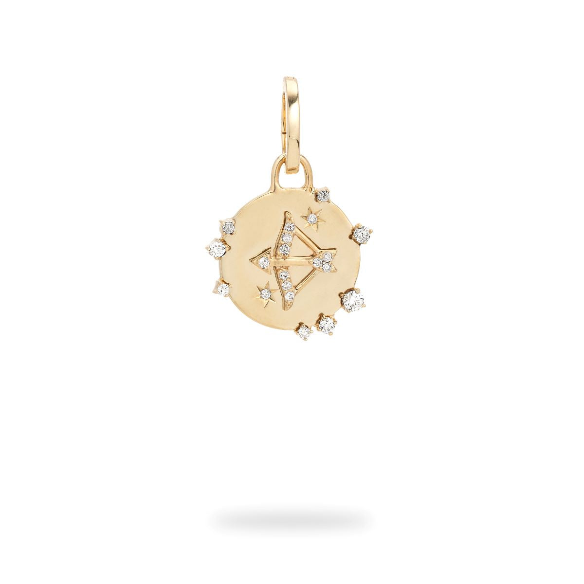 Charm con bisagra de diamante del zodiaco Sagitario