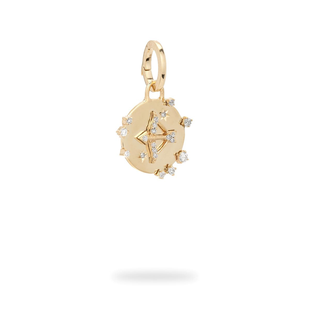 Charm con bisagra de diamante del zodiaco Sagitario