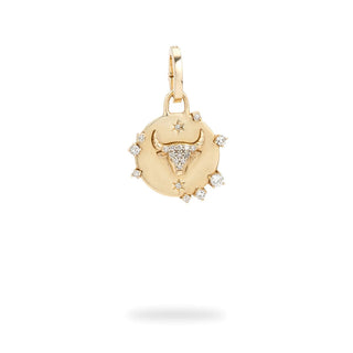 Charm con bisagra de diamante del zodiaco Tauro