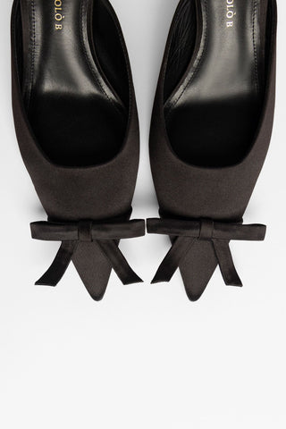Larroudé by Nicolò B.: Maria Mule Black Satin Pump Larroudé x Nicolò Beretta