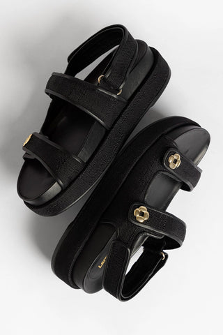 Jetty Sandal Black Raffia Sandal Larroudé