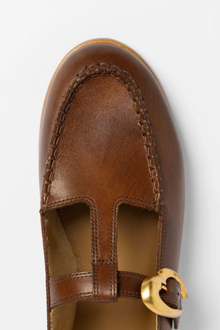 Hydra Loafer Burnt Umber Leather Loafer Larroudé