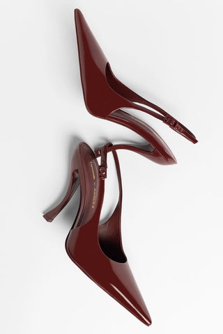 Larroudé by Nicolò B.: Grace Pump Burgundy Patent Leather Pump Larroudé x Nicolò Beretta