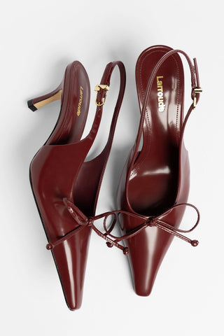 Bardot Pump Burgundy Leather Pump Larroudé