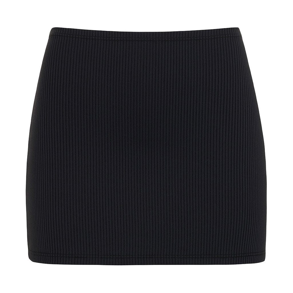 Black Rib Micro Skirt