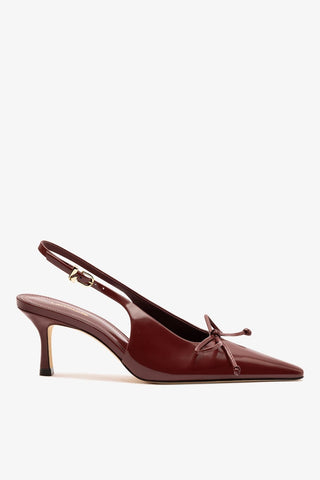 Bardot Pump Burgundy Leather Pump Larroudé