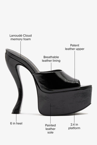 Larroudé by Nicolò B.: Isabella Platform Mule Black Patent Leather Pump Larroudé x Nicolò Beretta