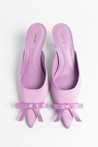 Larroudé by Nicolò B.: Maria Mule Lilac Satin Pump Larroudé x Nicolò Beretta