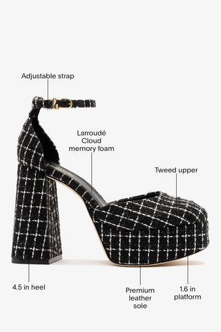 Ari Platform Pump Black Tweed Pump Larroude