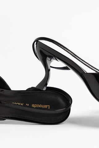 Larroudé by Nicolò B.: Lucia Slingback Pump Black Patent Leather Pump Larroudé x Nicolò Beretta