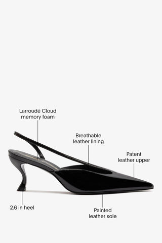 Larroudé by Nicolò B.: Lucia Slingback Pump Black Patent Leather Pump Larroudé x Nicolò Beretta