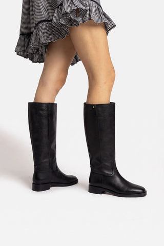 Anne Wide Boot Black Leather