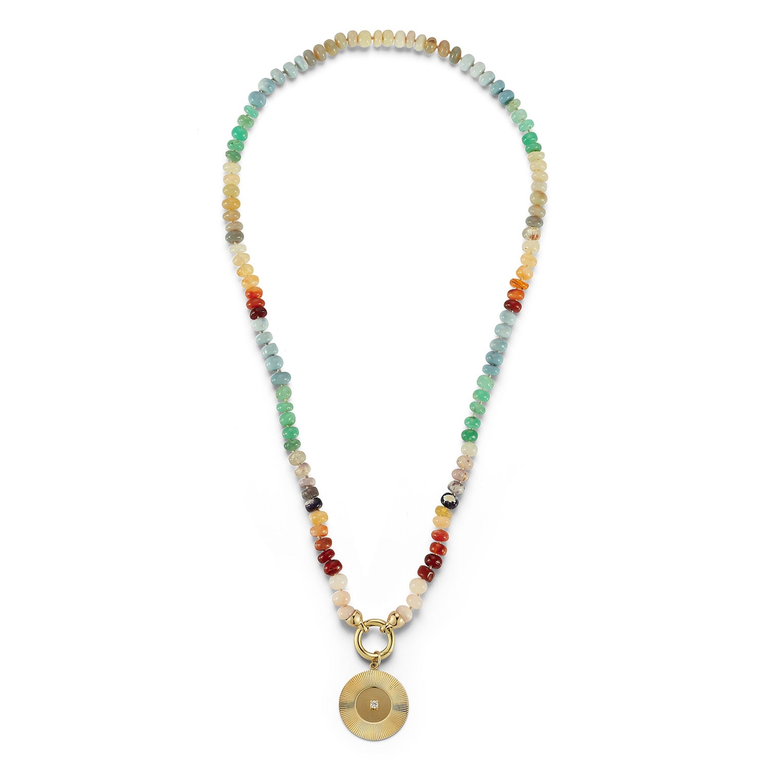 Multicolor Opal Necklaces with Charm Clasp