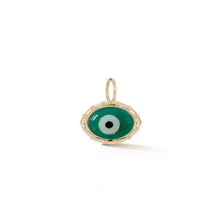 Amuleto de ojo malvado de ágata verde y ónix