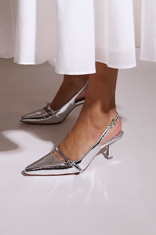 Zapatos de salón Inés en plata Specchio