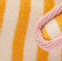 Marigold and Natural Striped Fabric and Tulip Trimming