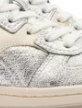 Silver Sparkle Leather and Ivory Leather