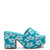 Miso Platform Sandal In Acqua Floral Knit