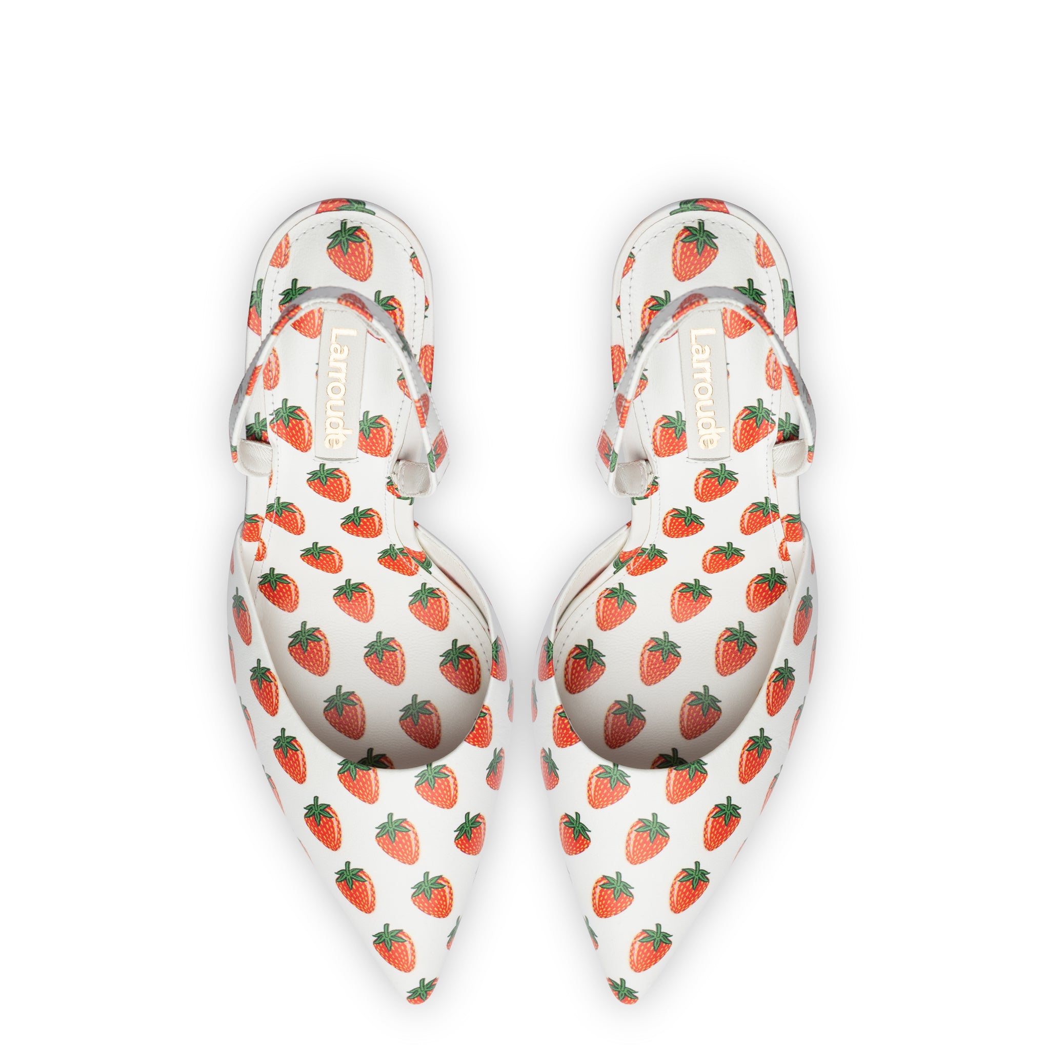 Gaga Pump In White and Strawberry Print Leather