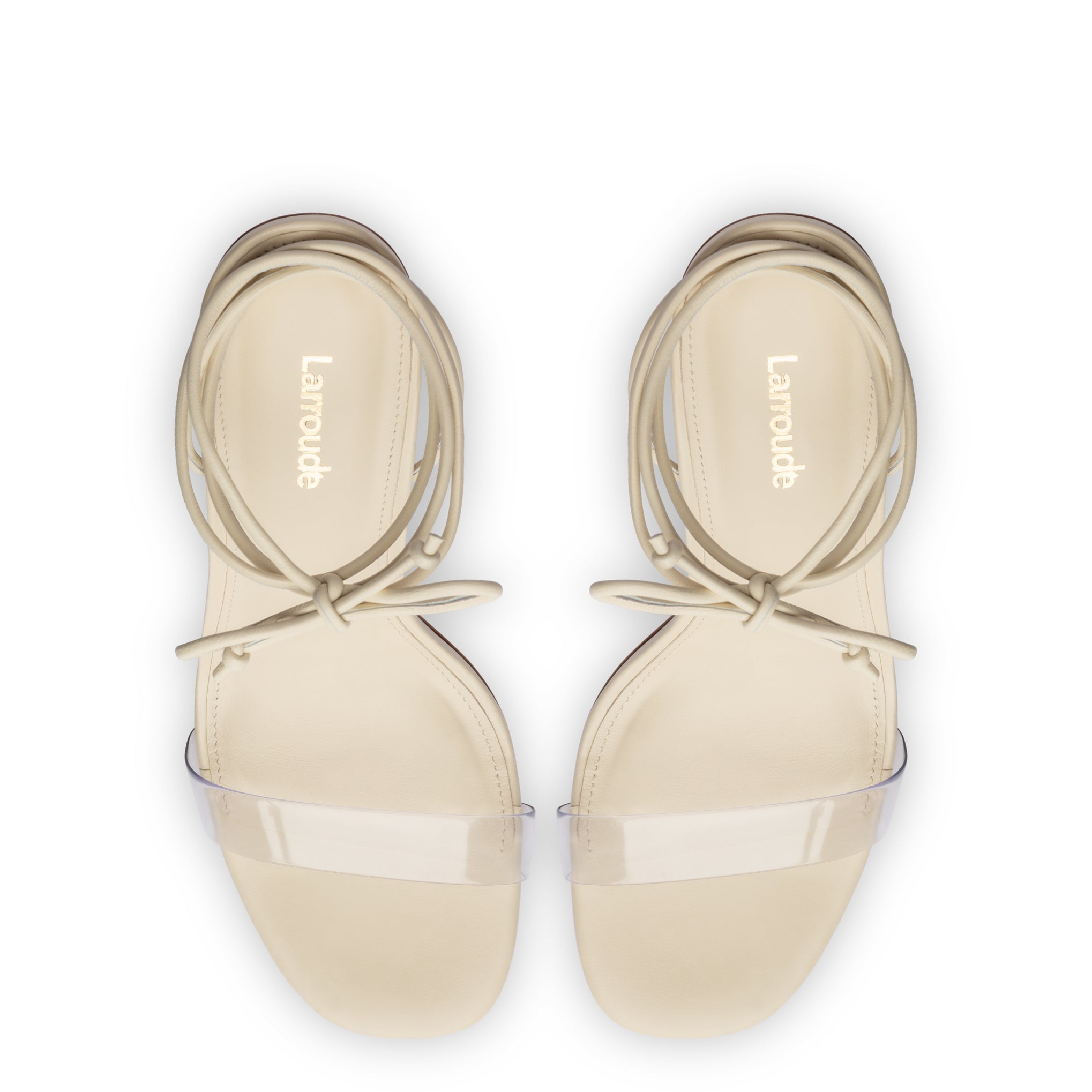 Gloria Sandal In Ivory Leather and Vinyl