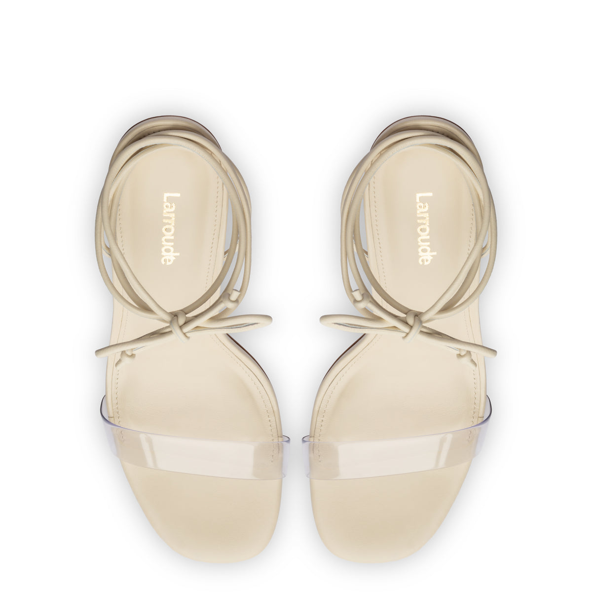 Gloria Sandal In Ivory Leather and Vinyl
