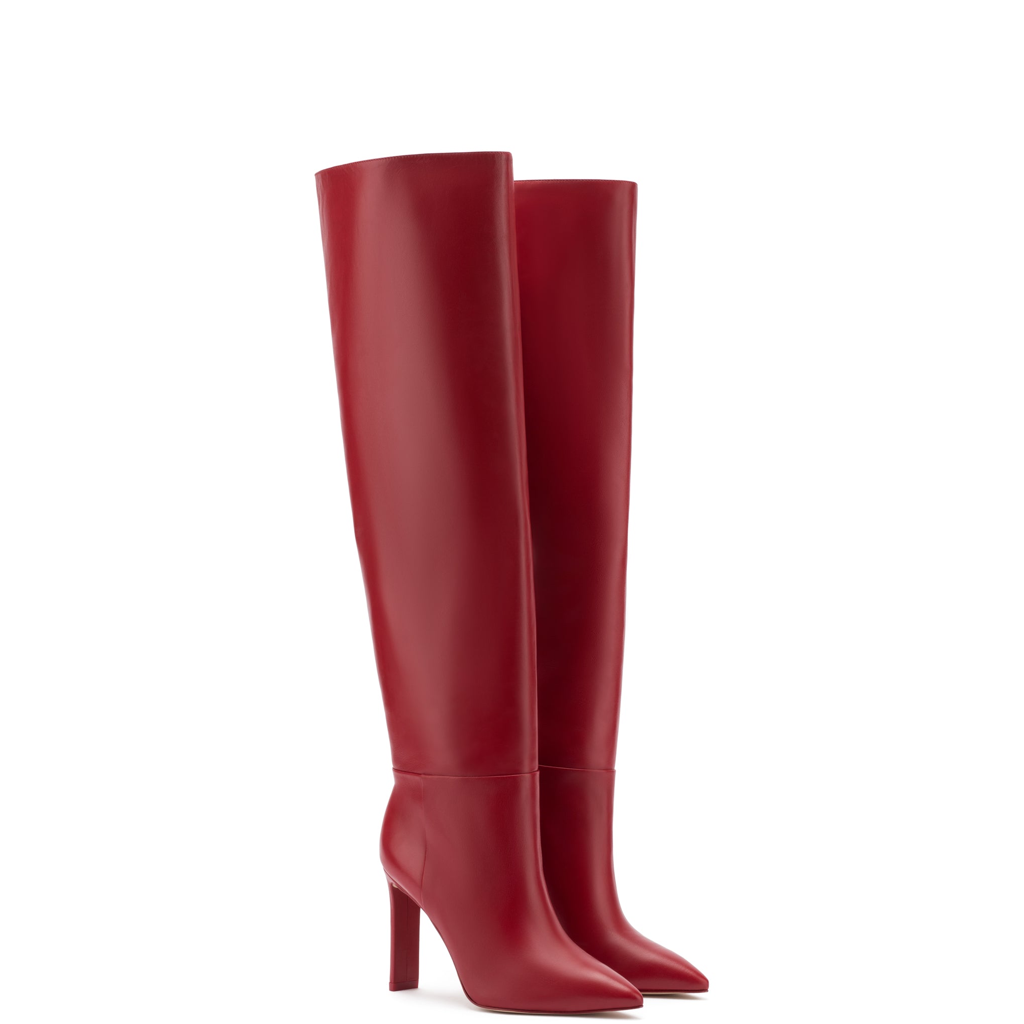 Zara red outlet leather boots