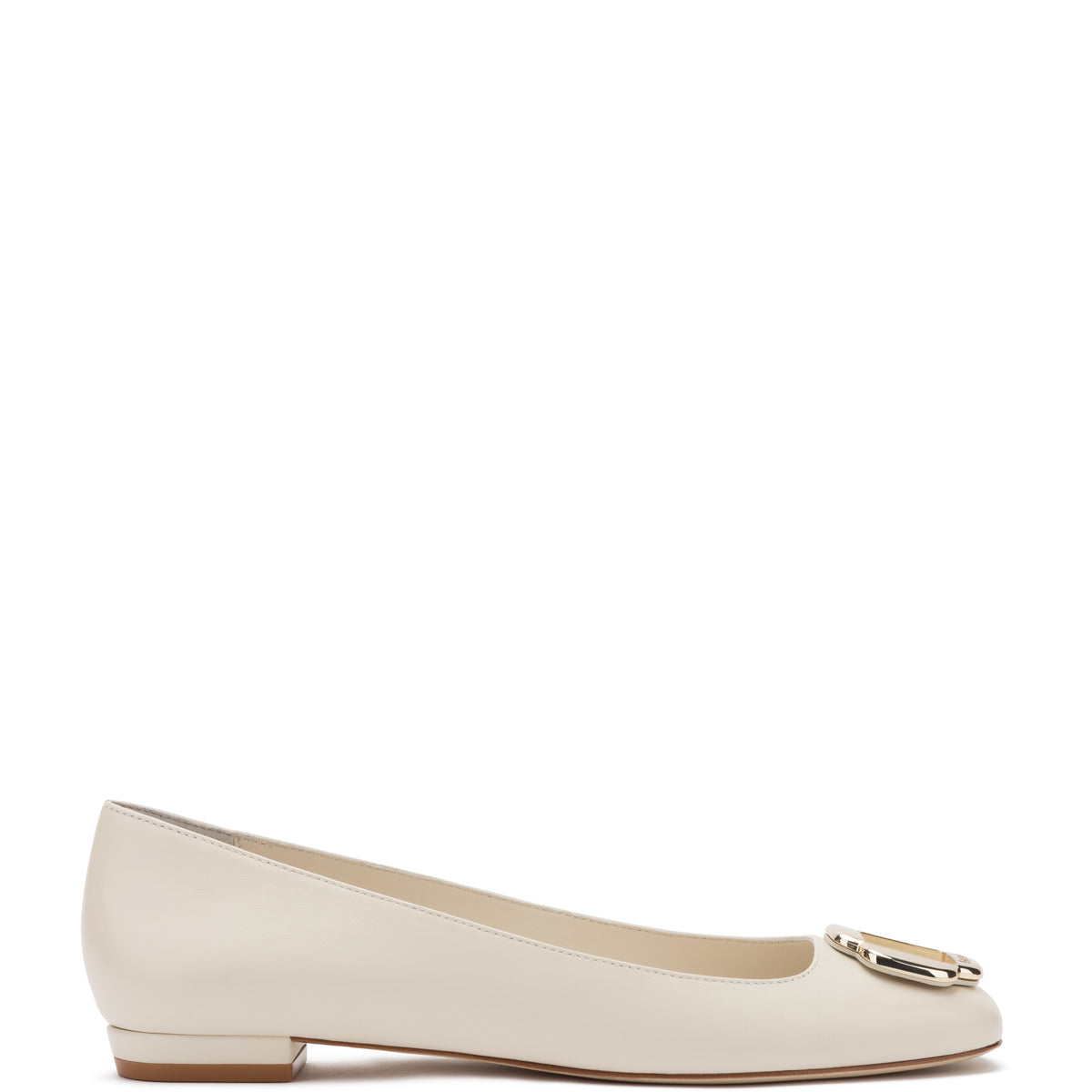 Maria Flat In White Leather