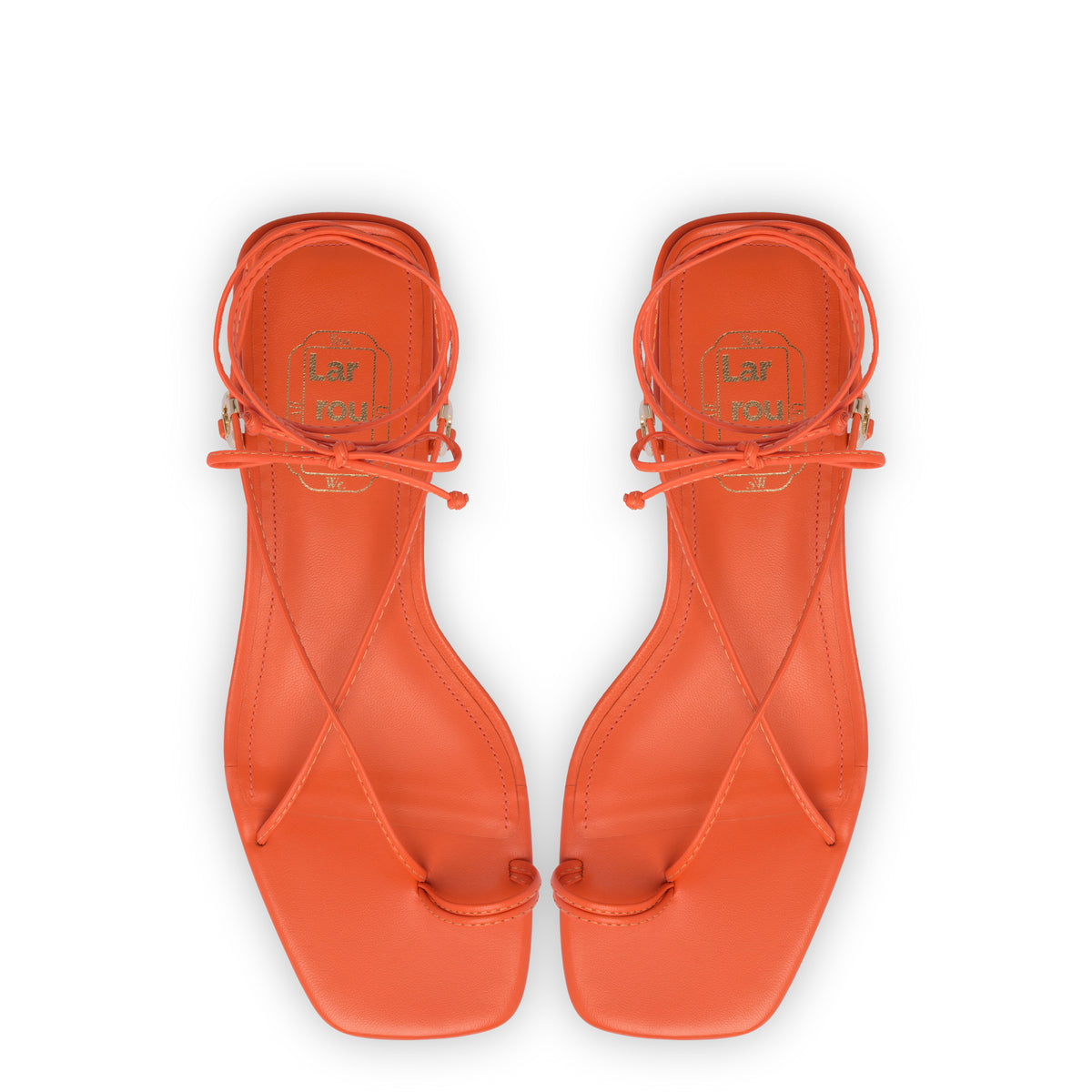 Portofino Flat Sandal In Orange Leather