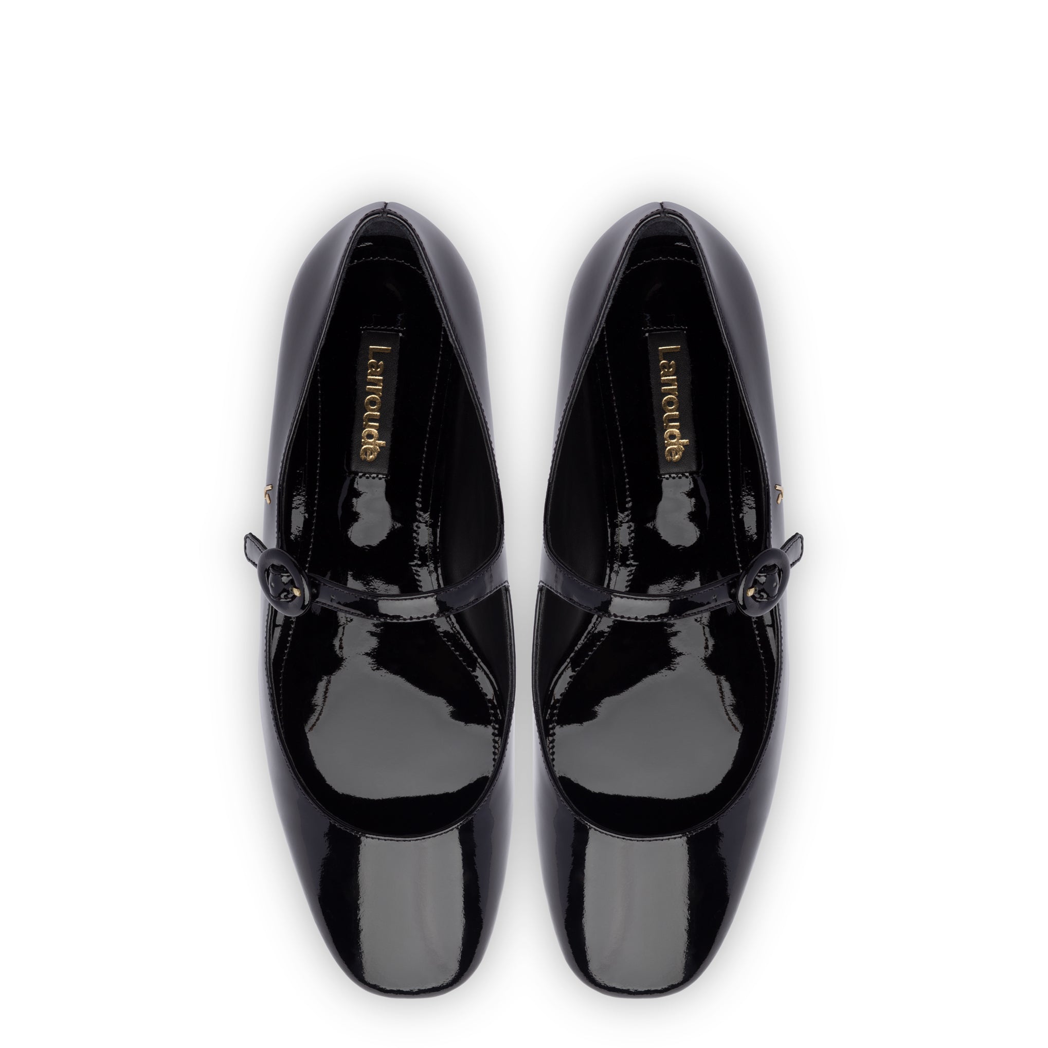 LEATHER MARY-JANE FLATS - BLACK - COS