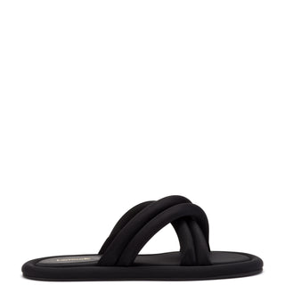 Cali Flat Mule In Black Lycra