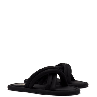 Cali Flat Mule In Black Lycra