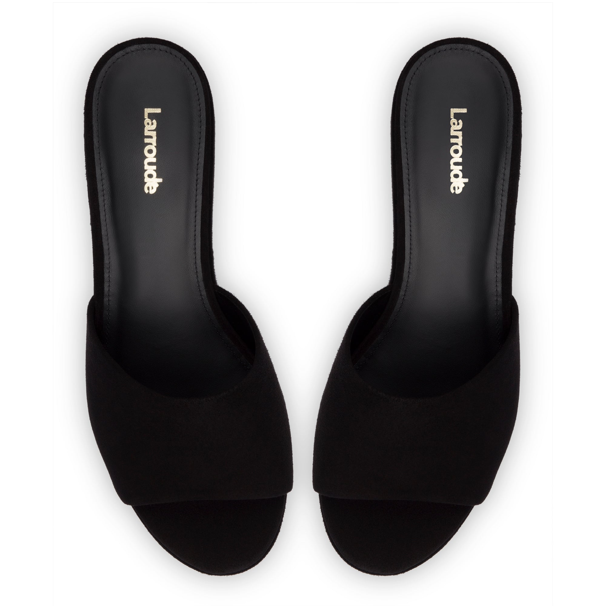 Miso Platform Sandal In Black Suede | Larroude Shoes