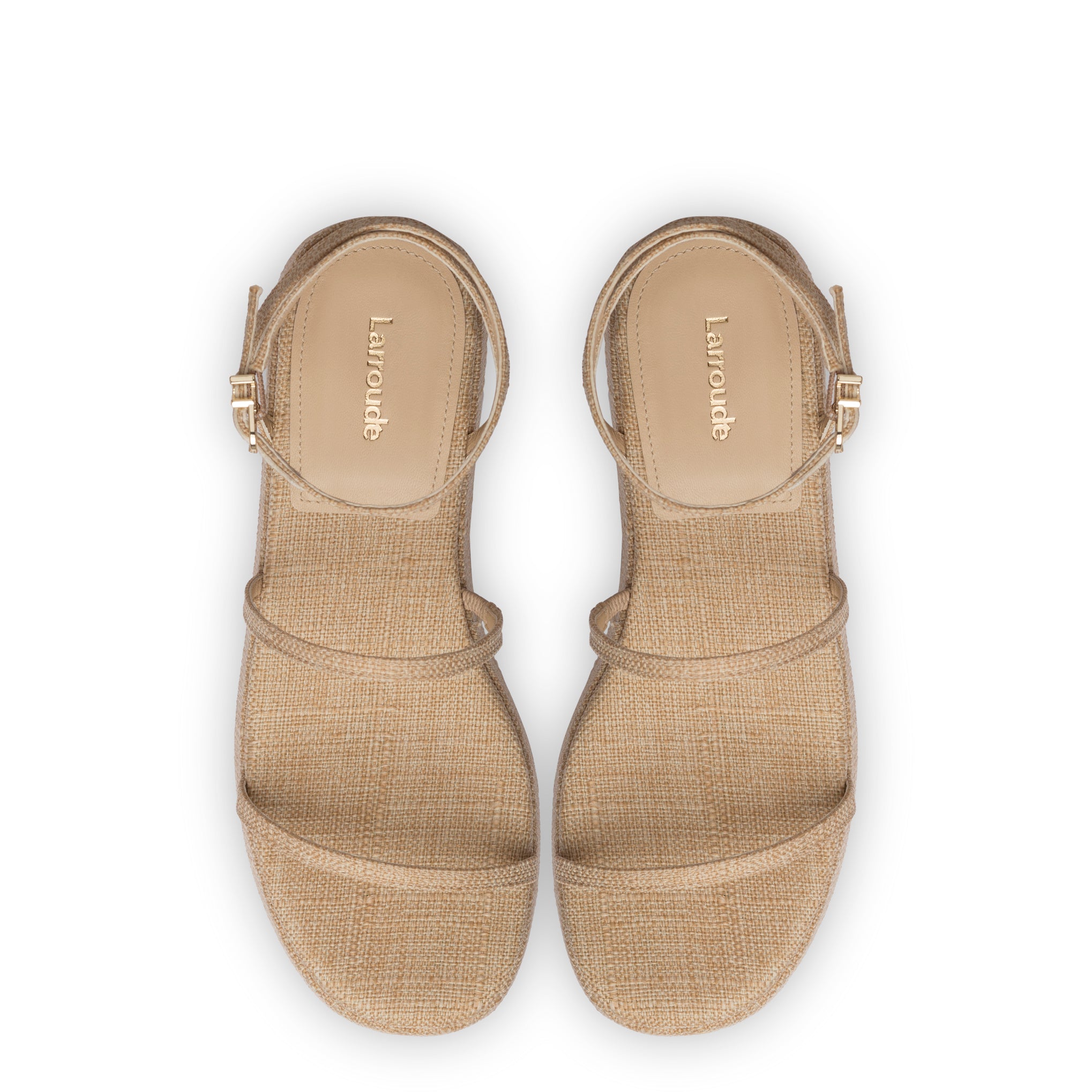 Gio Flatform Sandal In Beige Raffia
