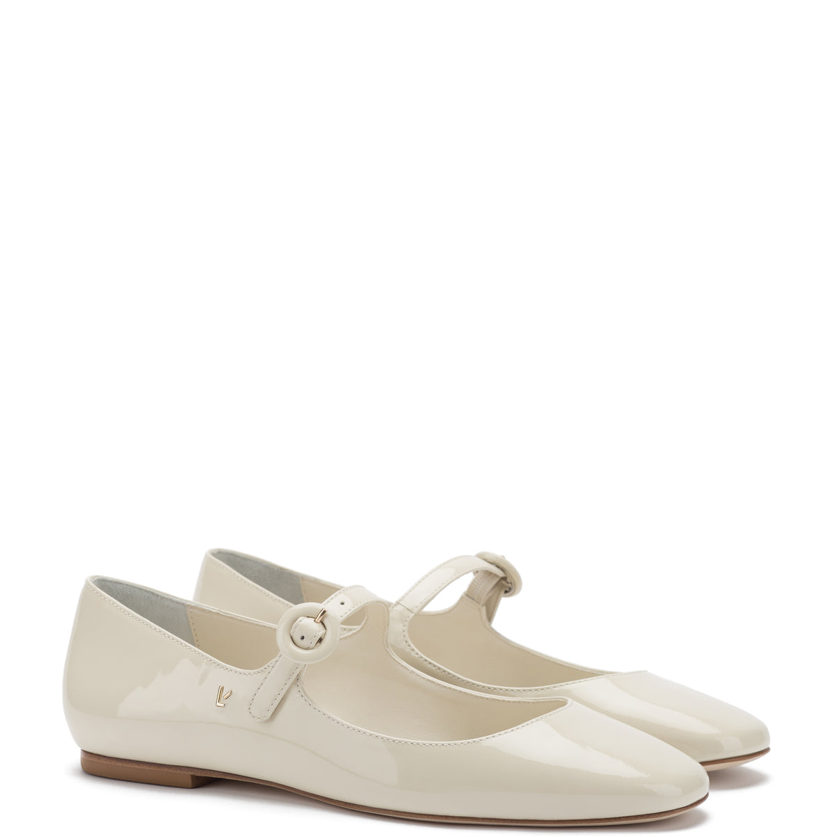 Blair Ballet Flat In Ivory Patent Leather