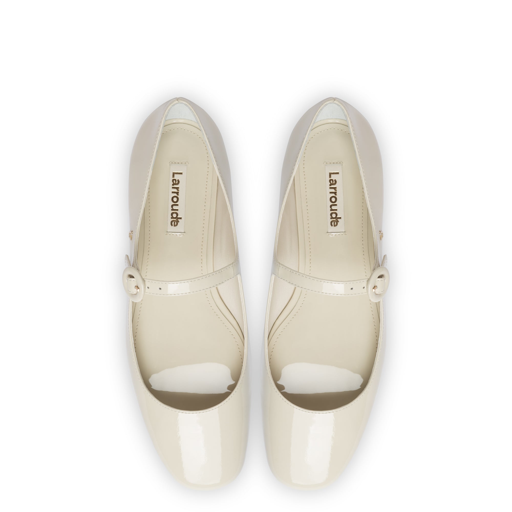 Blair Ballet Flat In Ivory Patent Leather - Larroude