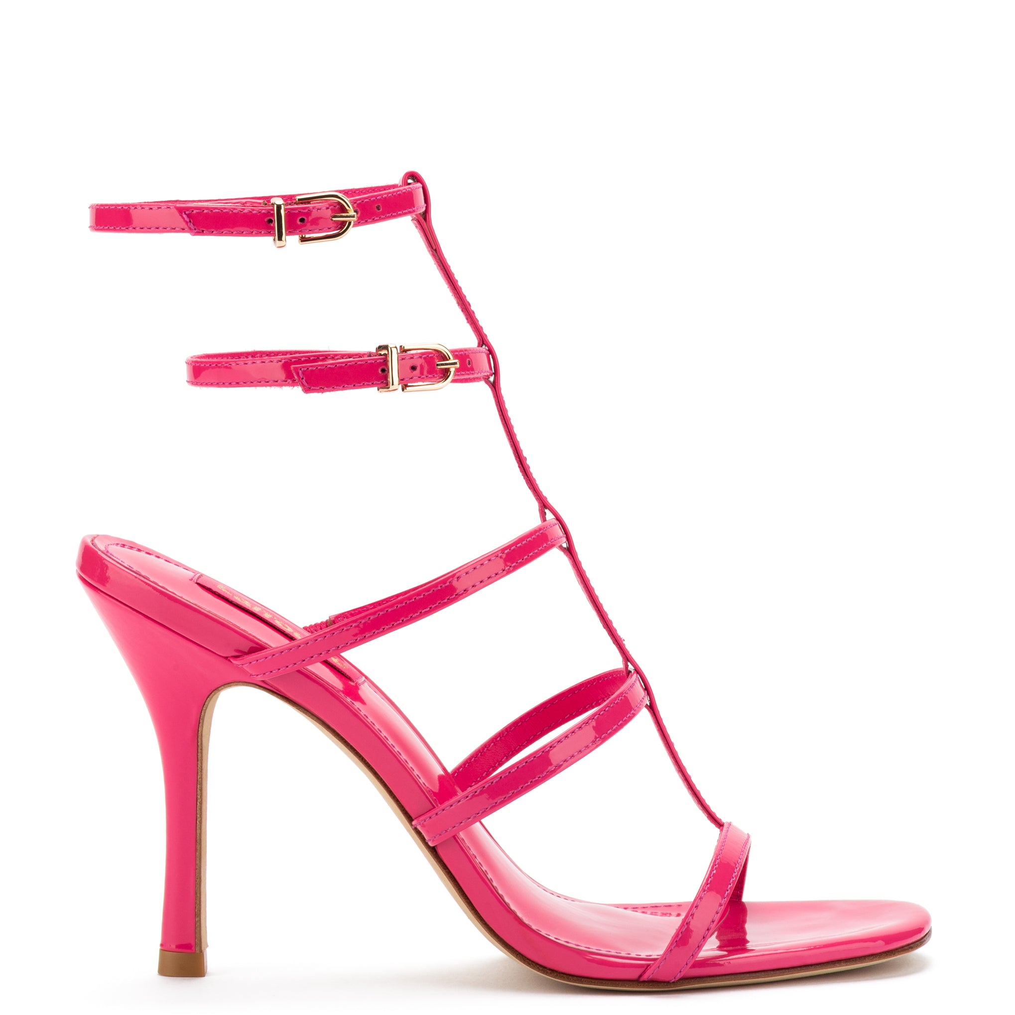 Serena Sandal In Pink Patent Leather