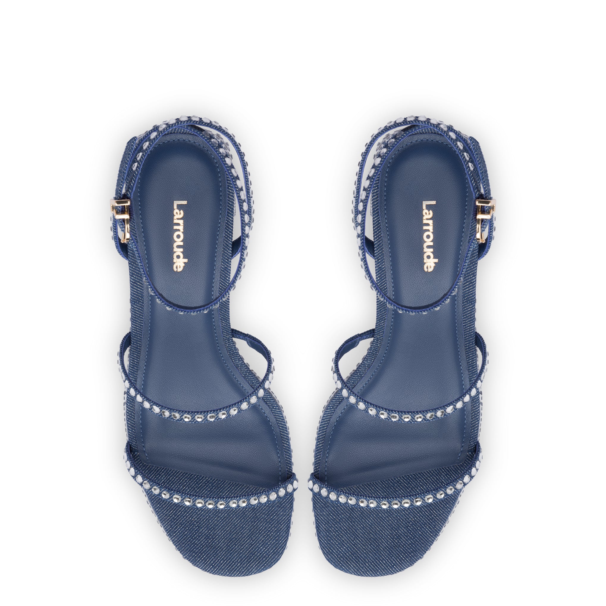 Sandalia Gio Crystal en denim azul