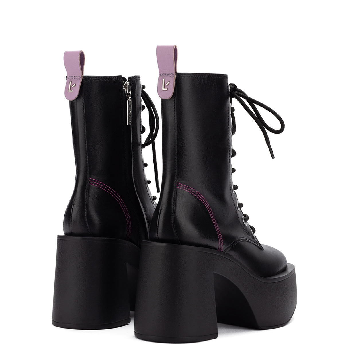 Olivia Platform Boot In Black Leather