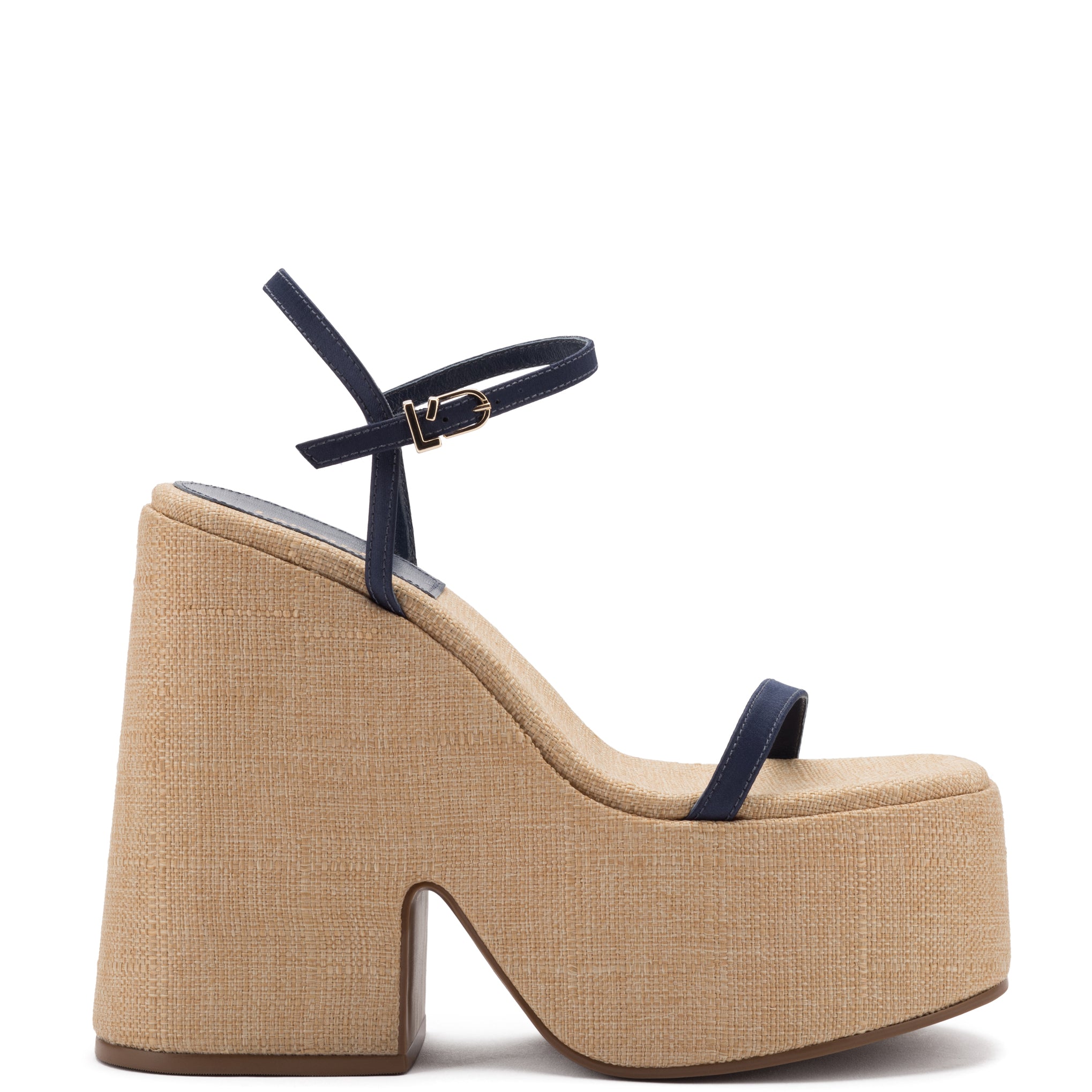 Navy blue platform sandals hot sale